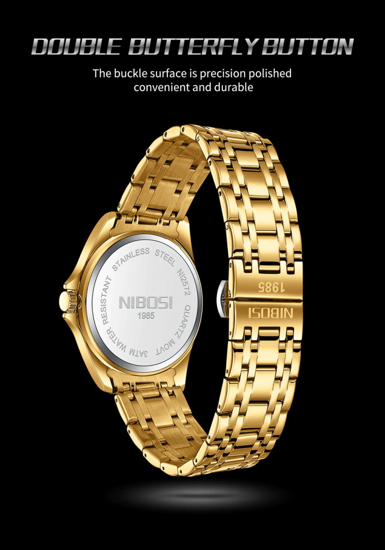 Чоловічий годинник NIBOSI gold+black - 