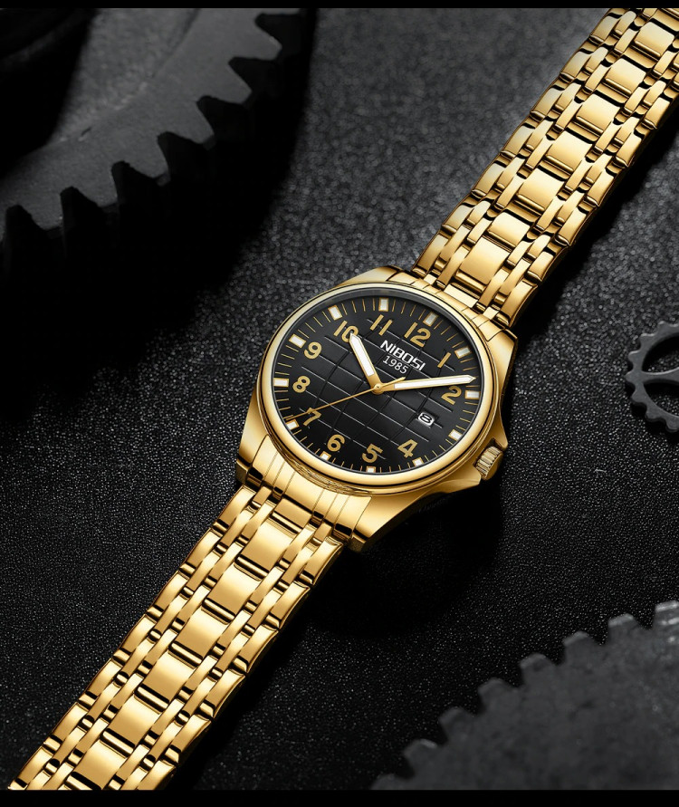 Чоловічий годинник NIBOSI gold+black - 