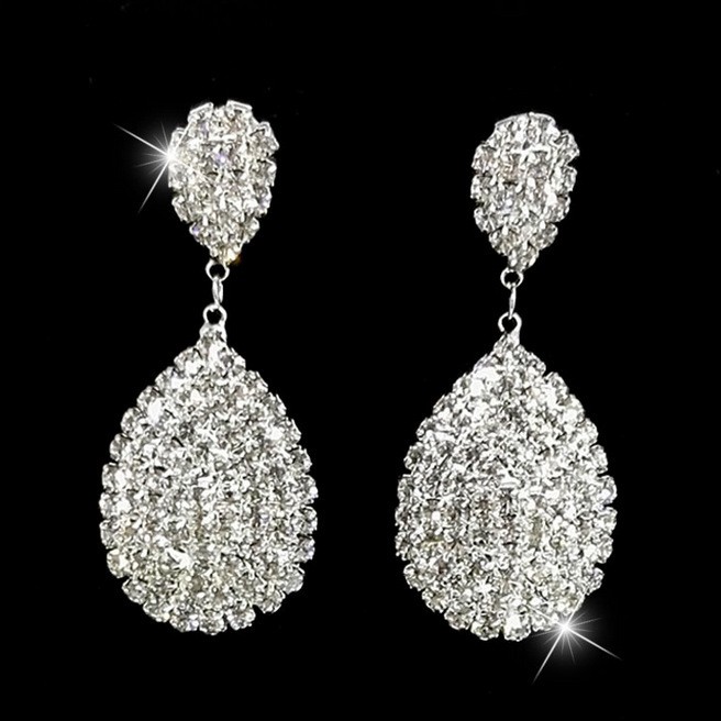 Сережки покриття срібло з кристалами №48039 