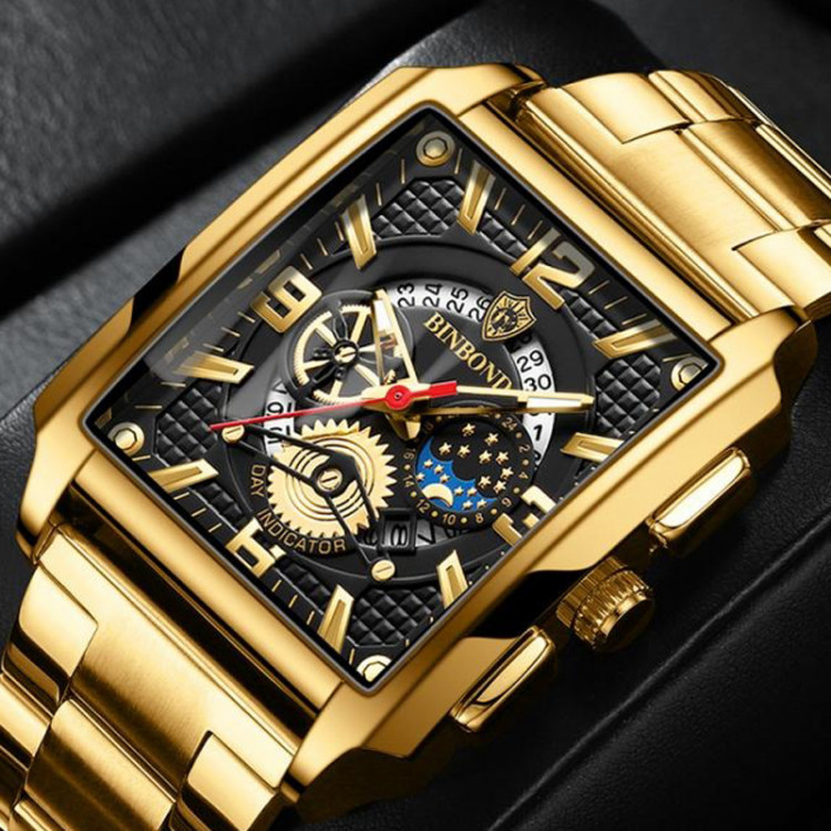 Чоловічий годинник BINBOND gold 