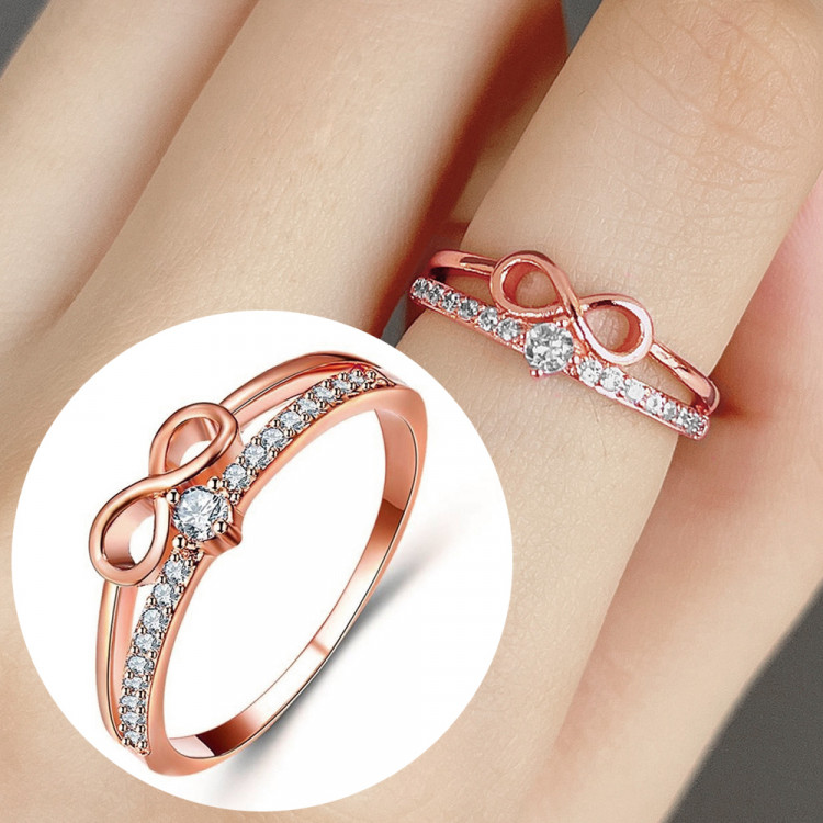 Каблучка позолочена з кристалами №129-06