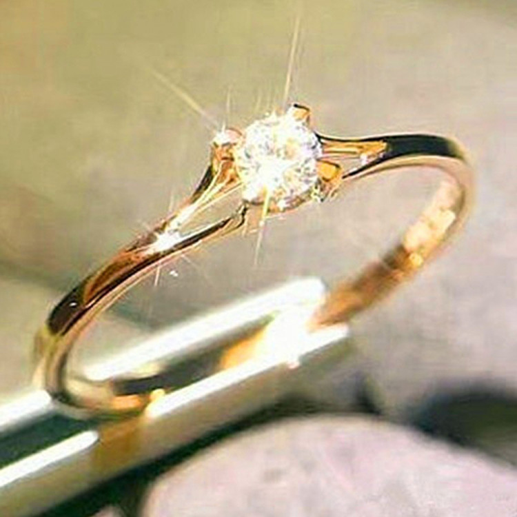 Каблучка позолочена з кристалами №129-07