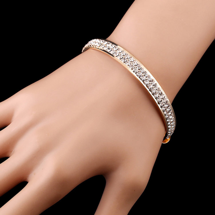 Браслет позолочений з кристалами №06085