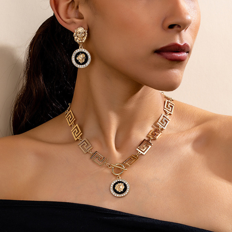 Комплект біжутерії позолочений з кристалами №136-21