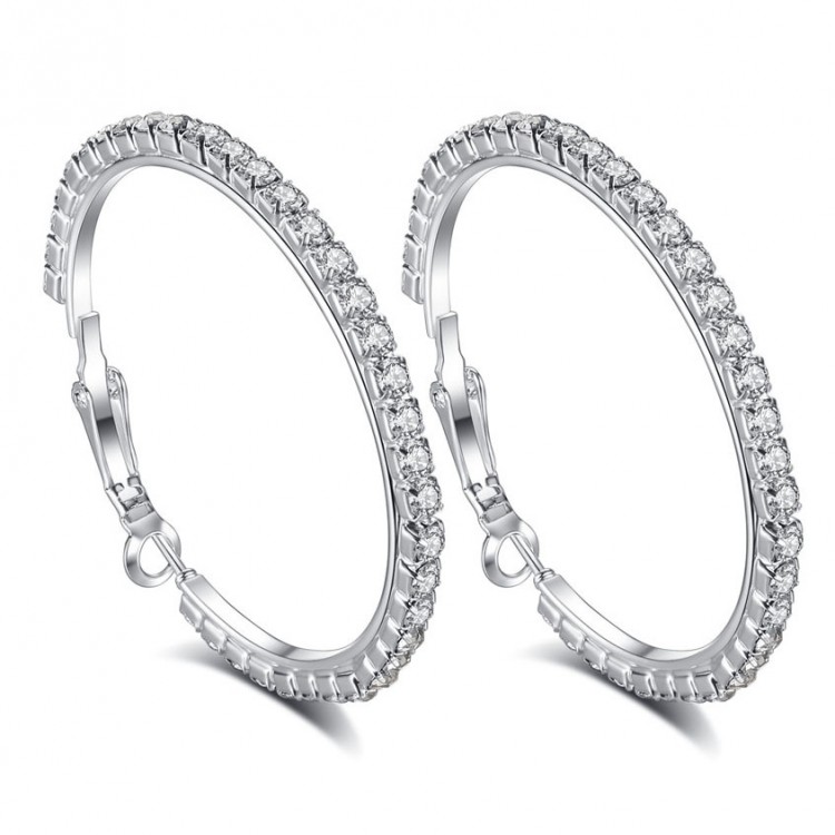 Сережки покриття срібло з кристалами №47043 