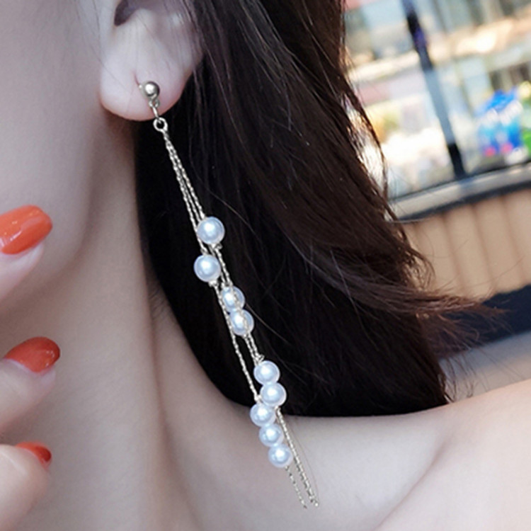 Сережки покриття срібло з перлами №9223 