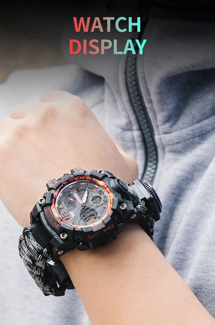 Чоловічий годинник Survival army green | 2 ремінці - 