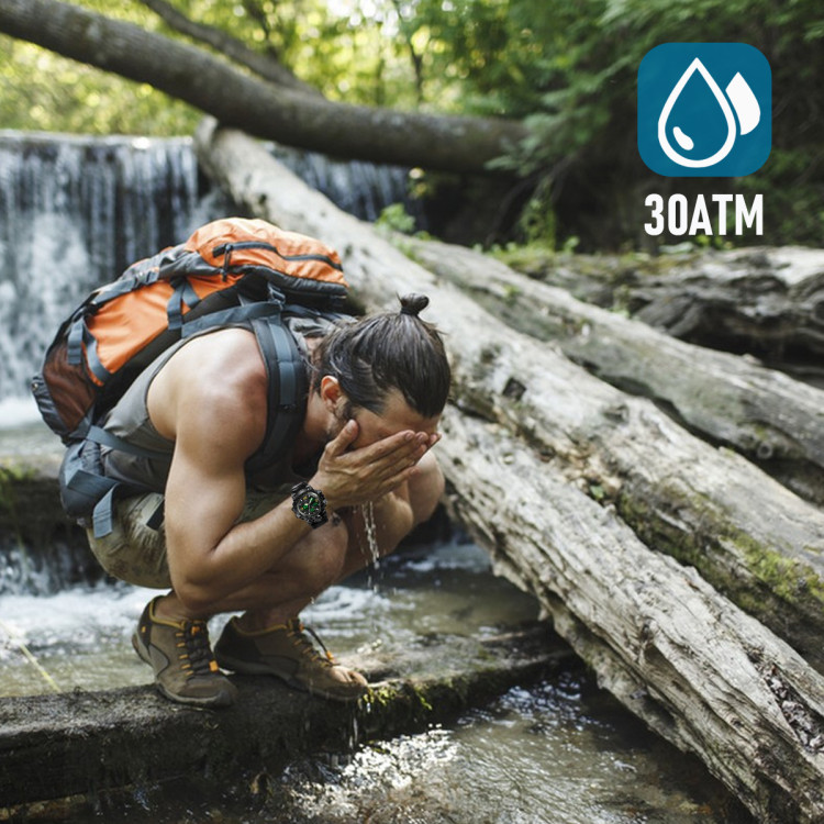 Чоловічий годинник Survival army green | 2 ремінці - 