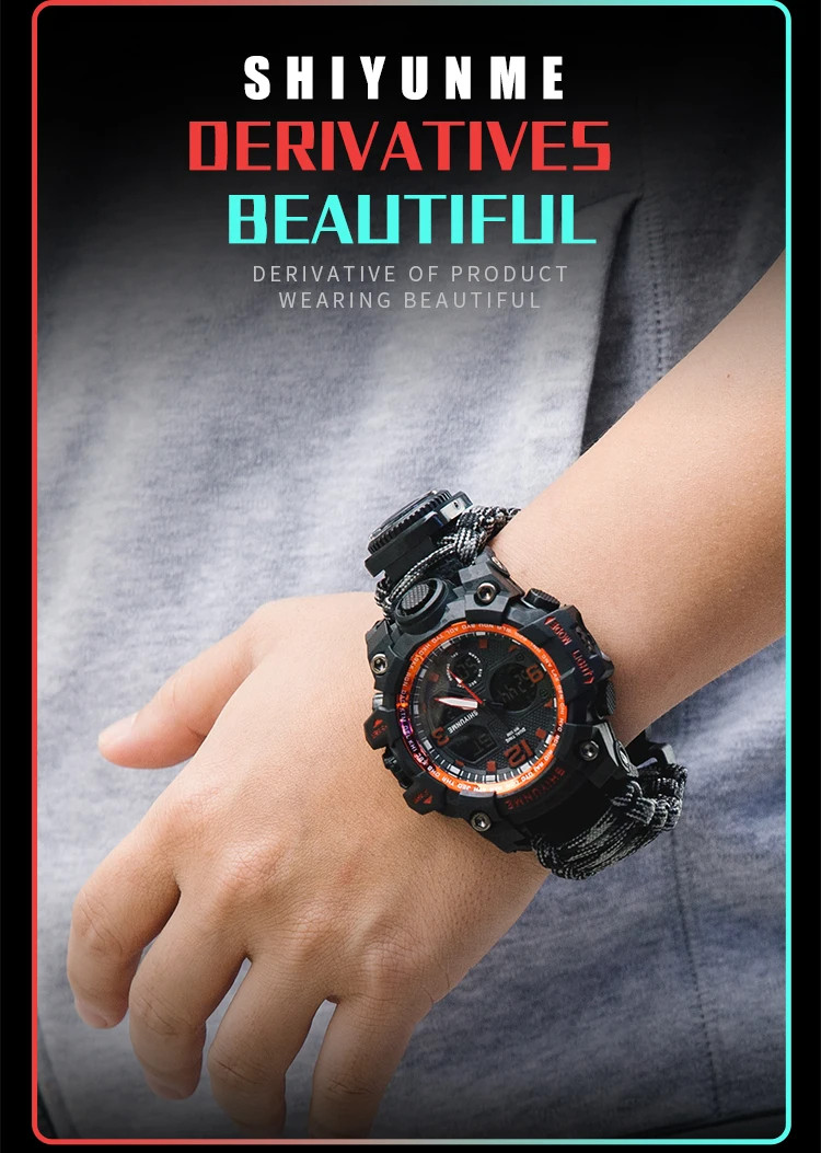 Чоловічий годинник Survival army green | 2 ремінці - 