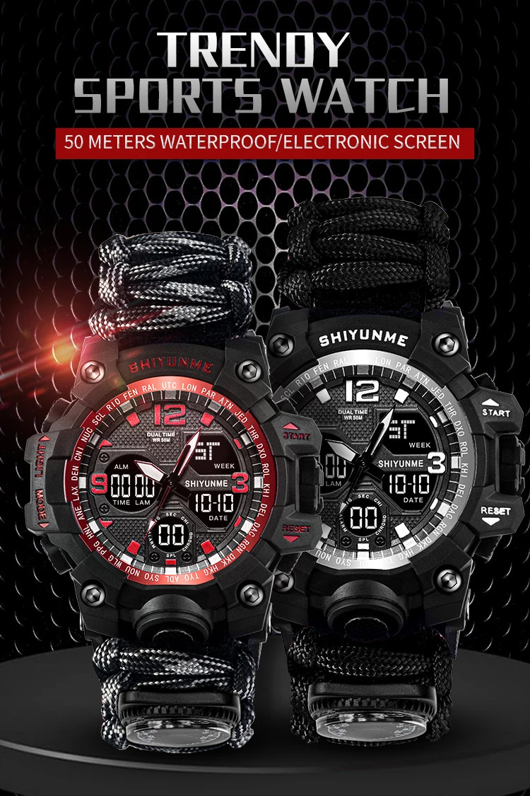 Чоловічий годинник Survival army green | 2 ремінці - 