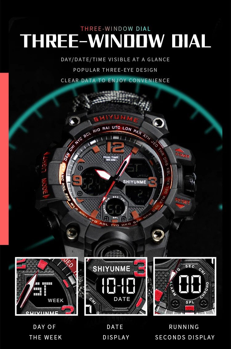 Чоловічий годинник Survival army green | 2 ремінці - 