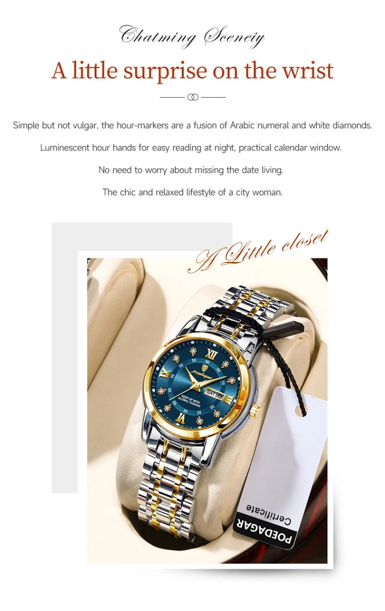 Жіночий годинник POEDAGAR green - 