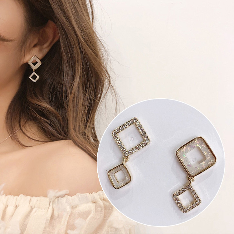 Сережки позолочені з кристалами №9229 