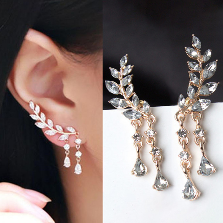 Сережки позолочені з кристалами swarovski №8722 