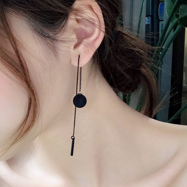 Сережки покриття чорний титан №9655 