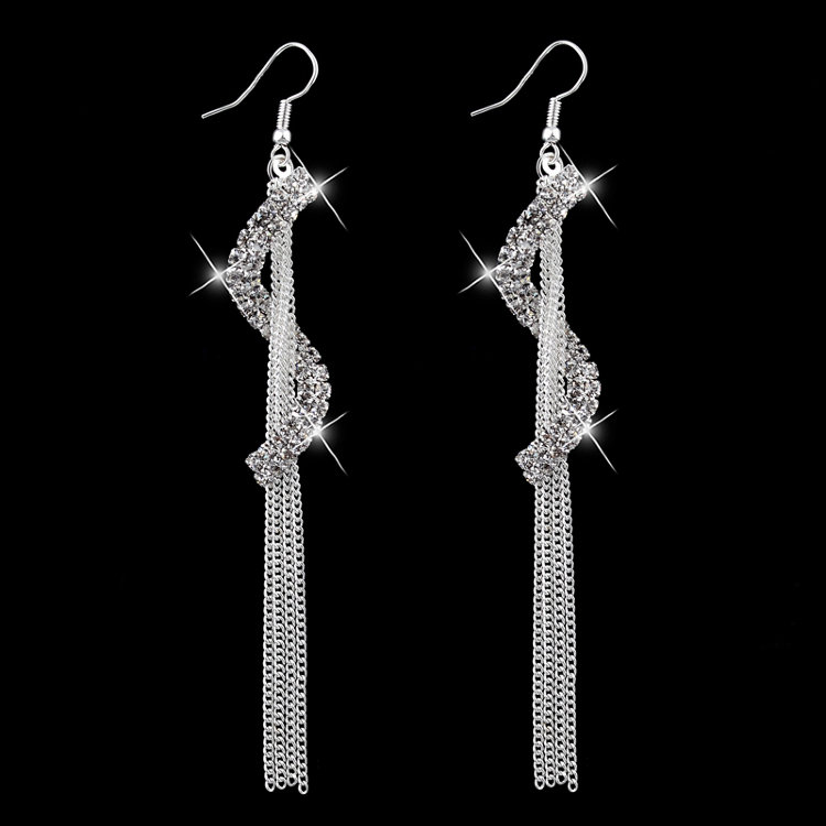 Сережки покриття срібло з кристалами swarovski №09025 