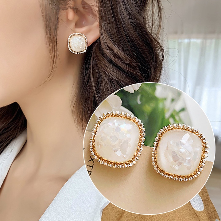 Сережки позолочені з кристалами №9231 