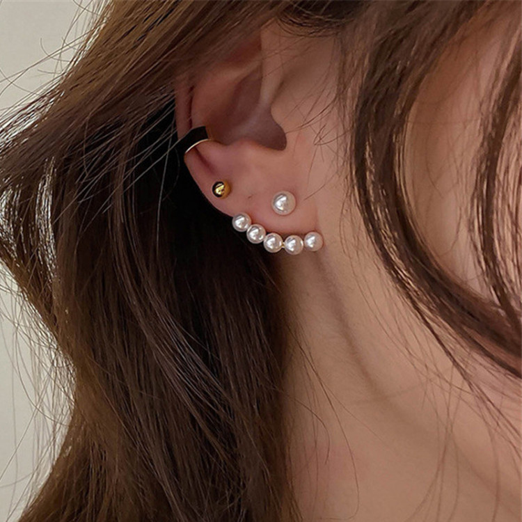 Сережки позолочені з перлами №9657 