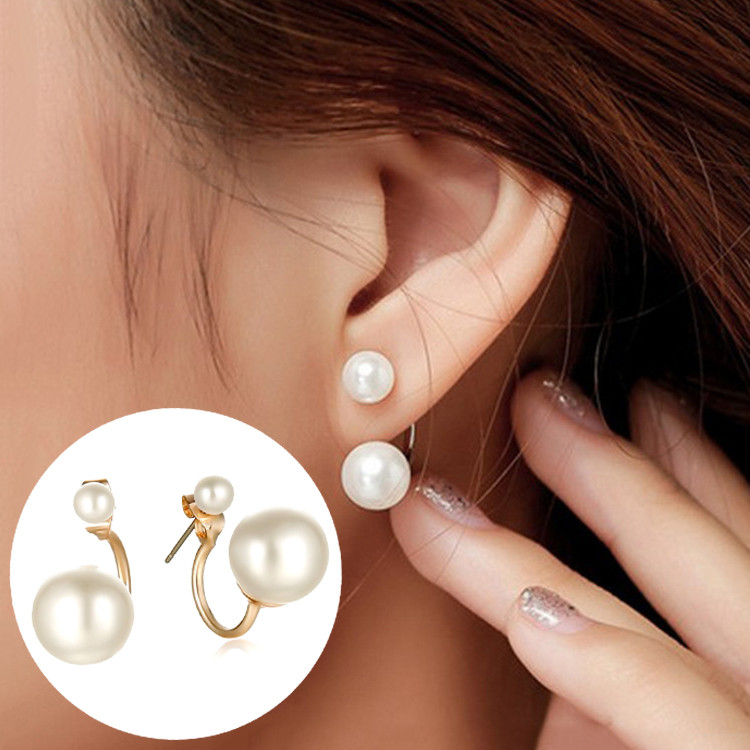 Сережки позолочені з перлами №18037 