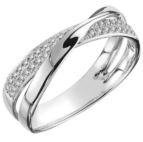 Каблучка покриття срібло з кристалами №102-06