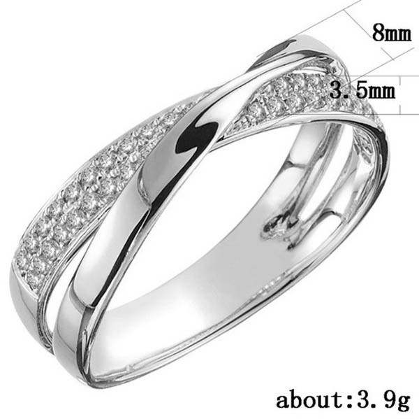 Каблучка покриття срібло з кристалами №102-06 - 