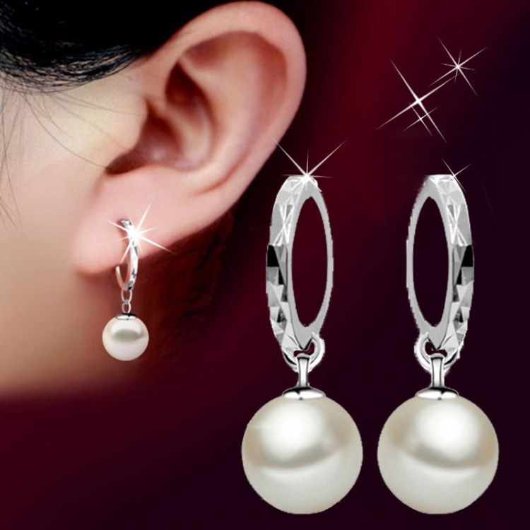 Сережки покриття срібло з перлами №126-03