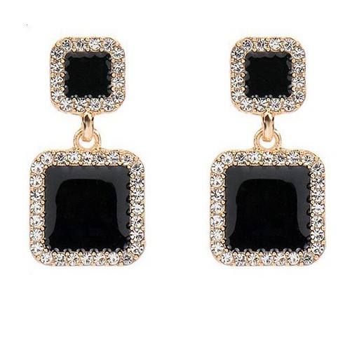 Сережки позолочені з кристалами swarovski №9624