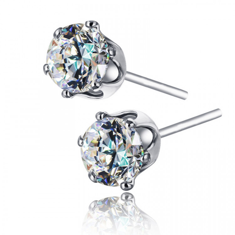 Сережки покриття срібло з кристалами №10054 