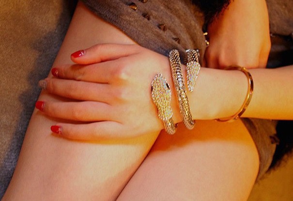 Браслет позолочений з кристалами №06083  - 