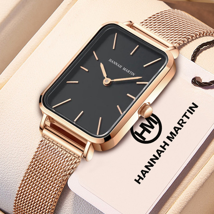 Жіночий годинник Hannah Martin gold + black