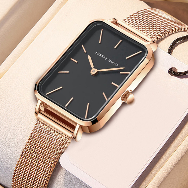 Жіночий годинник Hannah Martin gold + black