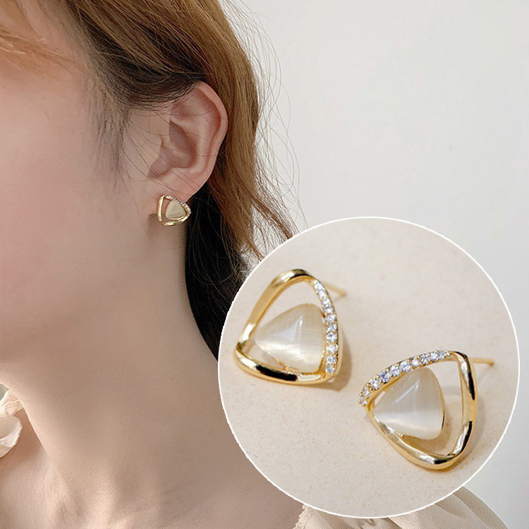 Сережки позолочені з кристалами №9671 