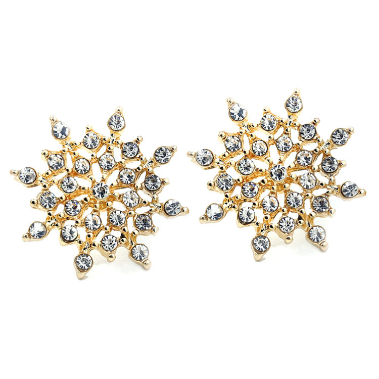 Сережки позолочені з кристалами №09064 