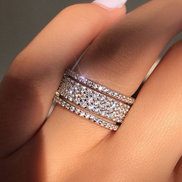 Каблучка покриття срібло з кристалами №9523 