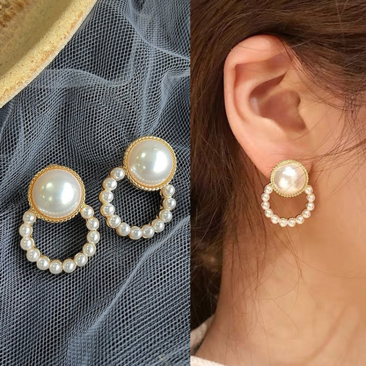 Сережки позолочені з перлами №9674 