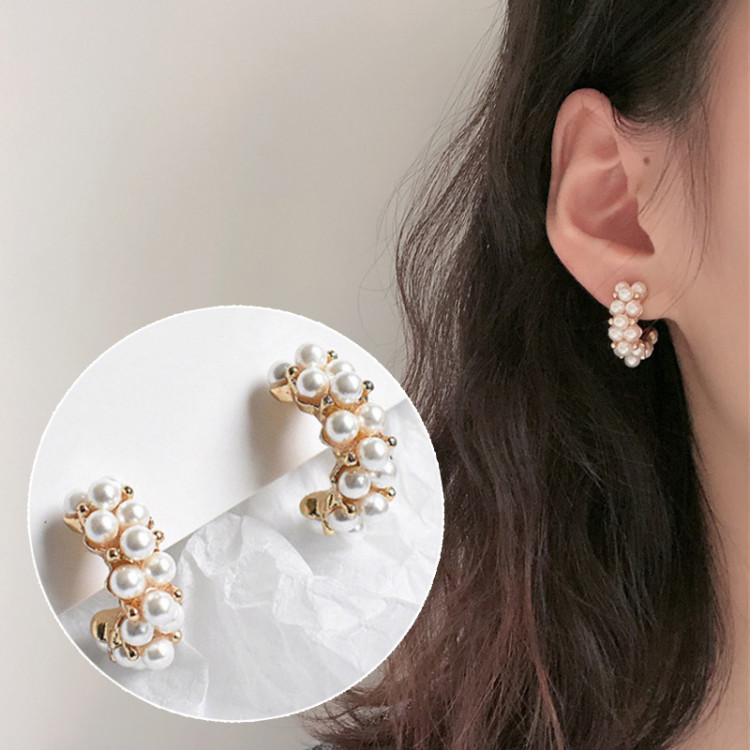 Сережки позолочені з перлами №9675 