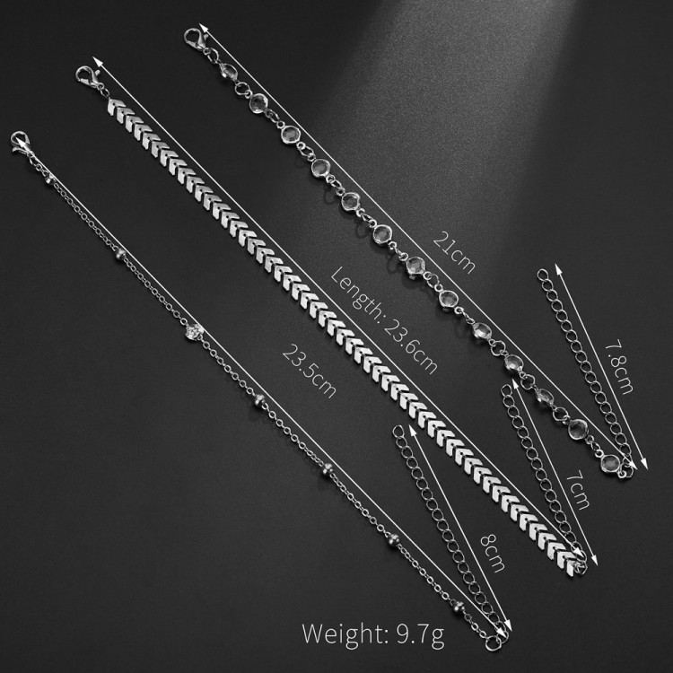 Браслети на ногу покриття срібло №121-02  - 