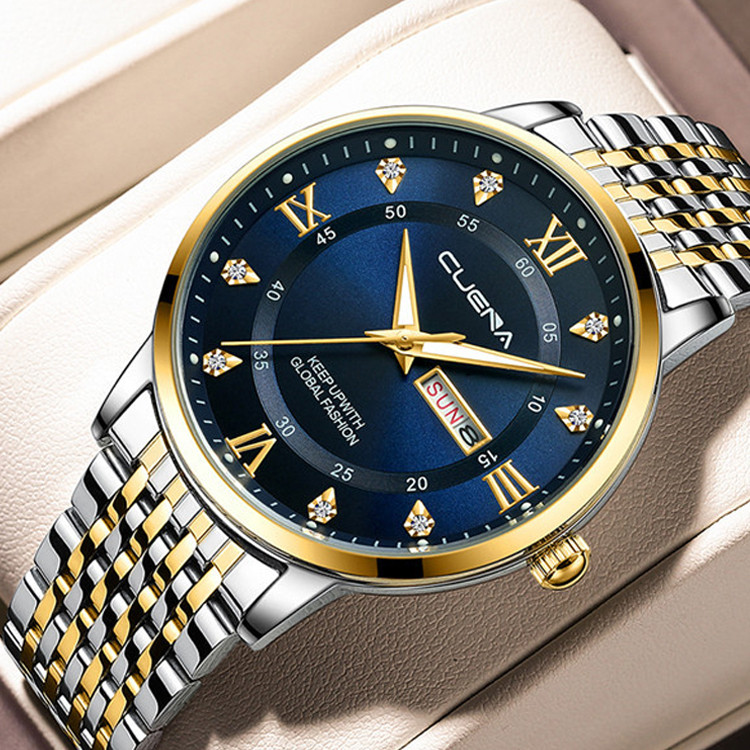 Чоловічий годинник CUENA gold+blue