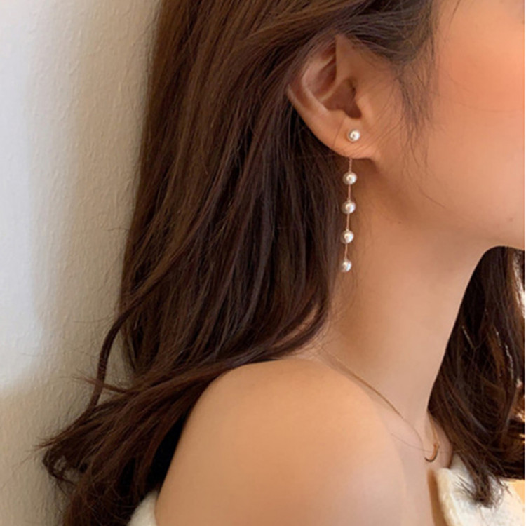 Сережки позолочені з перлами №9676 