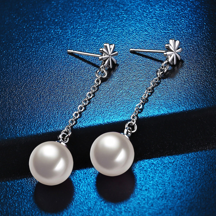 Сережки покриття срібло з перлами №23069 