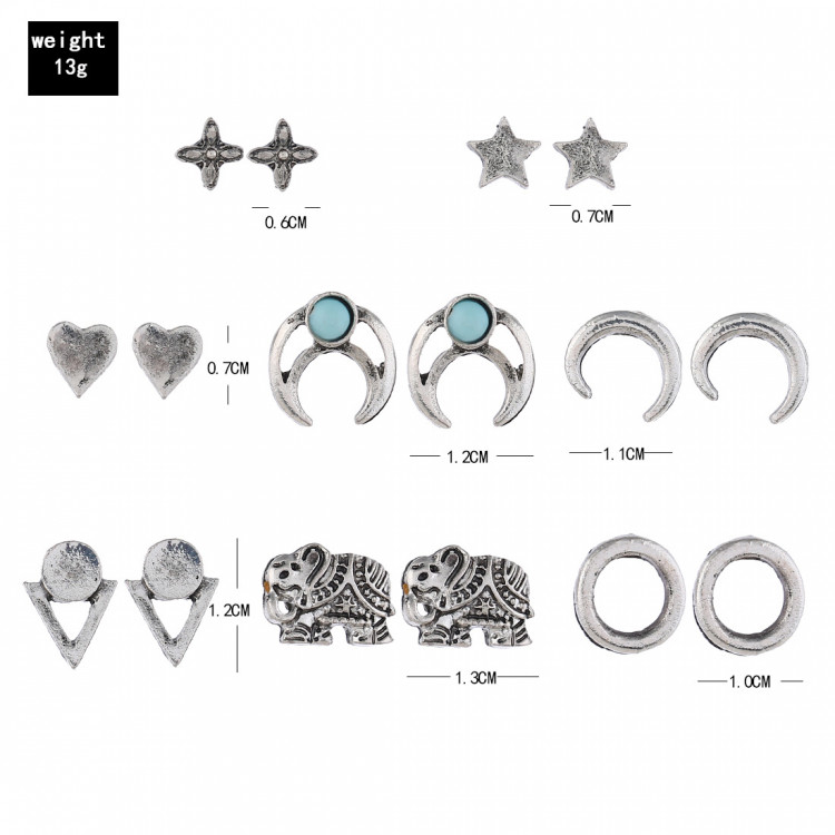 Комплект сережок покриття срібло з кристалами №14079  - 