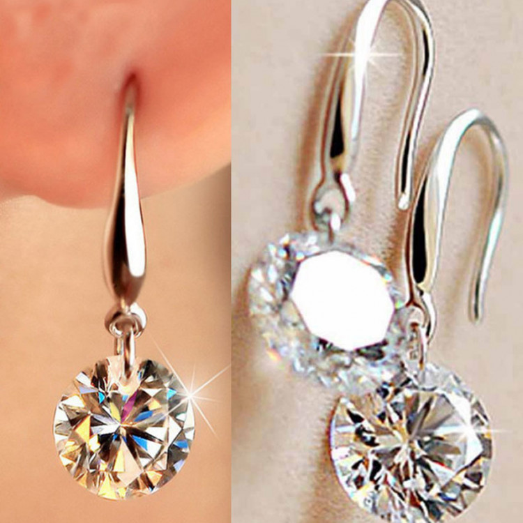 Сережки покриття срібло з кристалами swarovski №8230