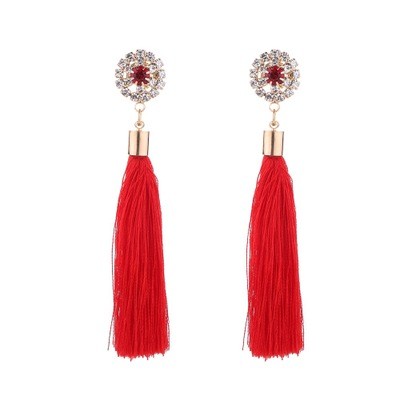 Сережки позолочені з кристалами red №13049 