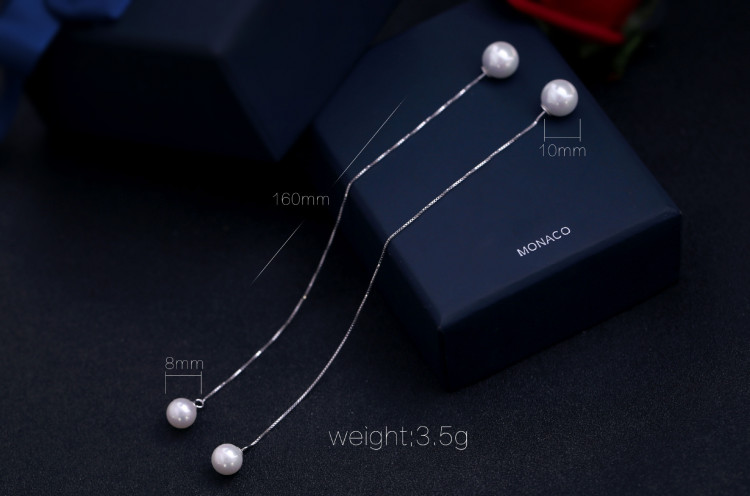  Сережки покриття срібло з перлами №23050  - 