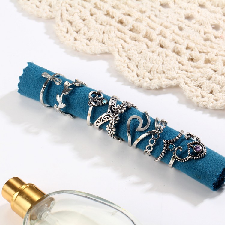 Набір каблучок покриття срібло №08134  - 