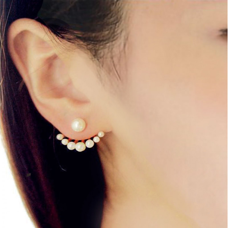 Сережки позолочені з перлами №8303 