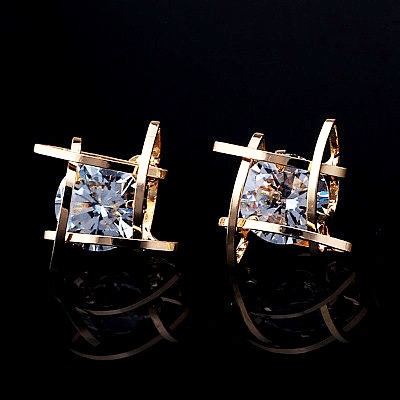 Сережки позолочені з кристалами swarovski №09023