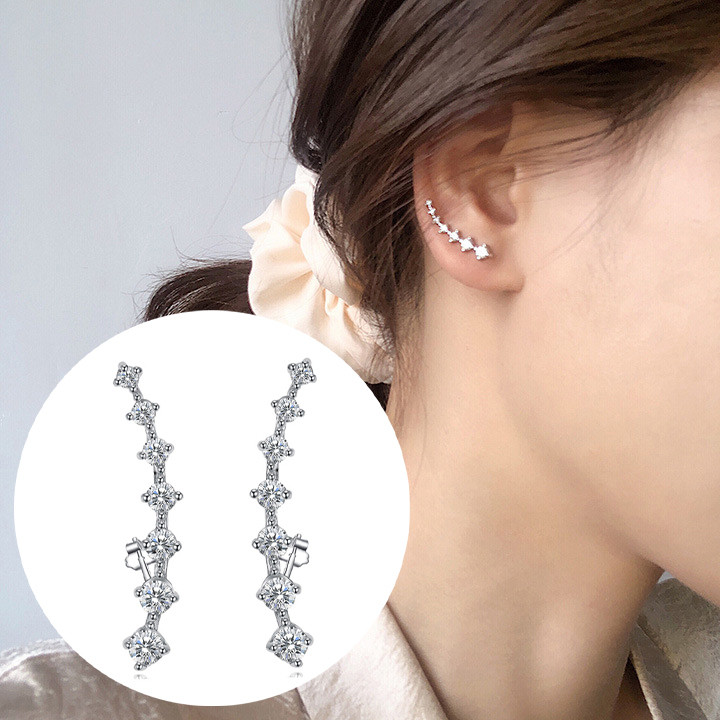 Сережки покриття срібло з кристалами №16176 